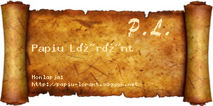 Papiu Lóránt névjegykártya